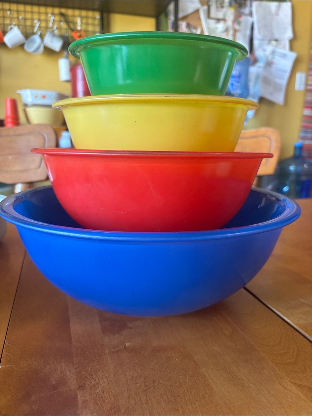 Pyrex Nested Mixing Bowls in Blue, Red, Yellow & Green